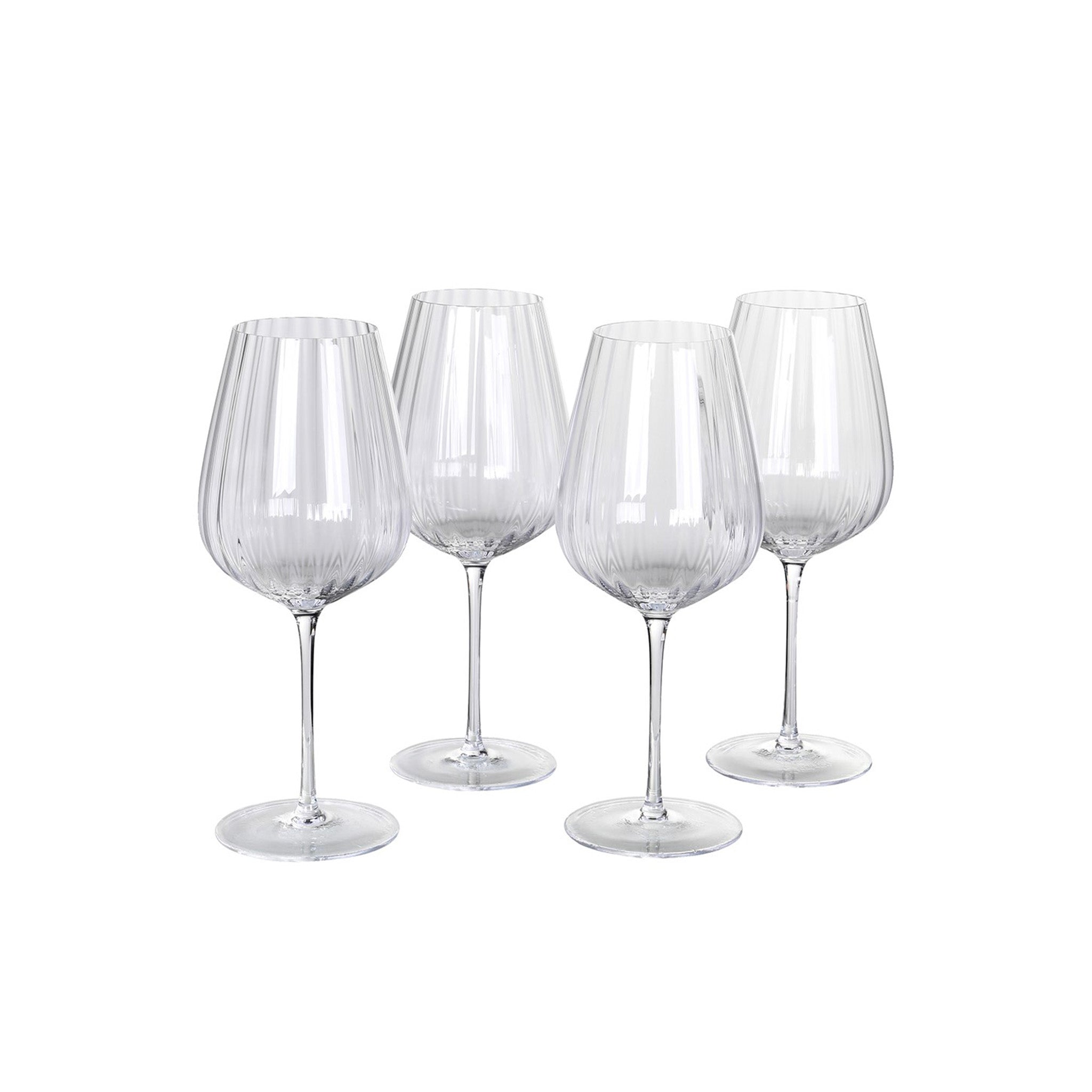 Set of 4 ribbed white wine glasses Dimensions: H:240 Dia:100 mm Materials: Glass Delivery: 7-10 days